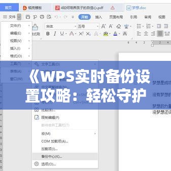 《WPS实时备份设置攻略：轻松守护你的文档安全》