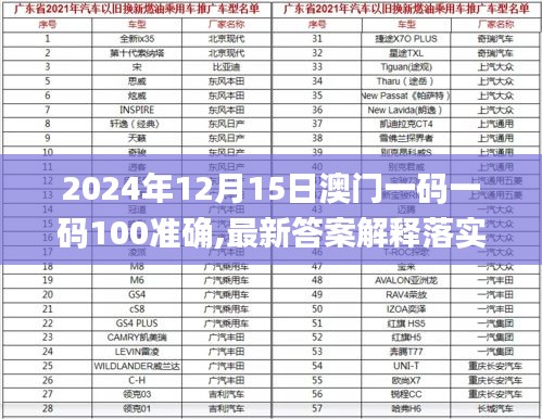 2024年12月15日澳门一码一码100准确,最新答案解释落实_DP9.685