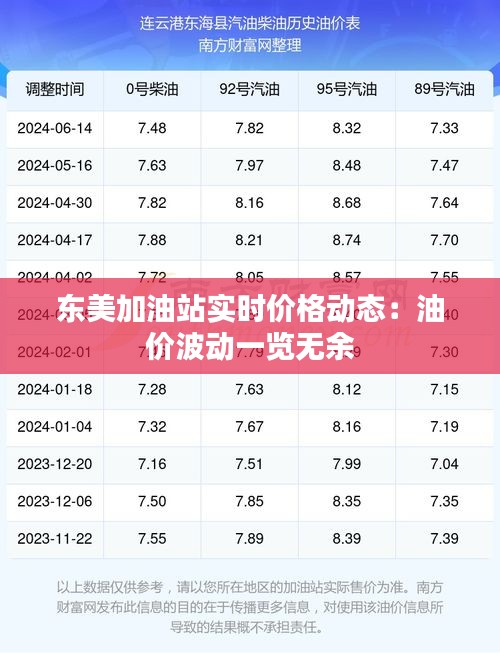 东美加油站实时价格动态：油价波动一览无余