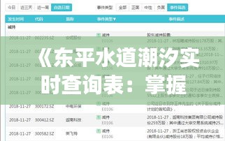 《东平水道潮汐实时查询表：掌握潮汐变化，畅游无忧》