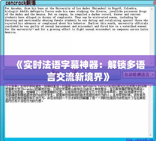 《实时法语字幕神器：解锁多语言交流新境界》