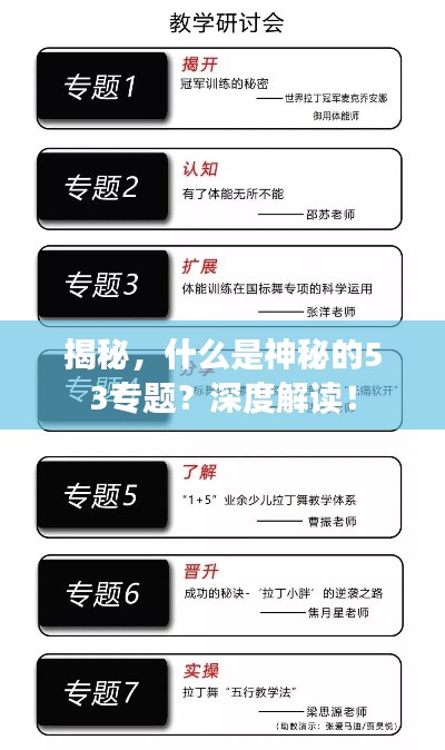 揭秘，什么是神秘的53专题？深度解读！