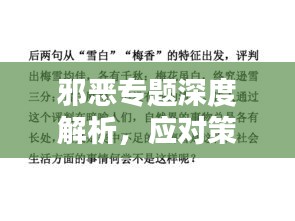 邪恶专题深度解析，应对策略与探讨之道