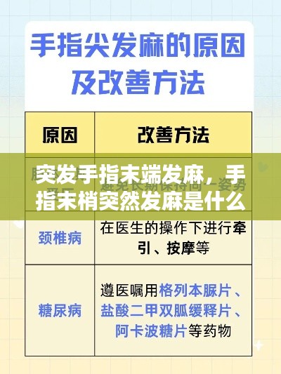 突发手指末端发麻，手指末梢突然发麻是什么原因 