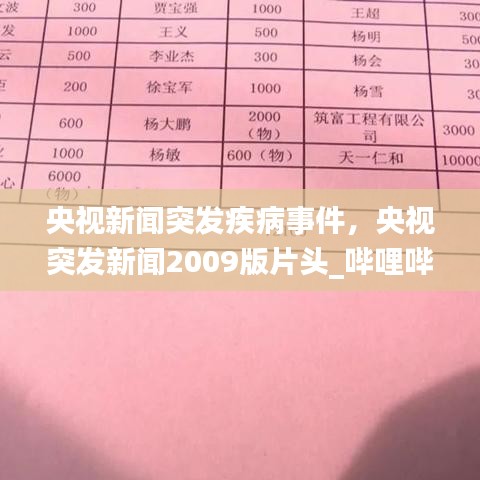 央视新闻突发疾病事件，央视突发新闻2009版片头_哔哩哔哩 