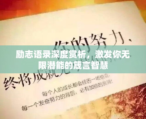 励志语录深度赏析，激发你无限潜能的箴言智慧