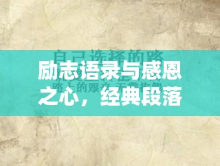 励志语录与感恩之心，经典段落分享