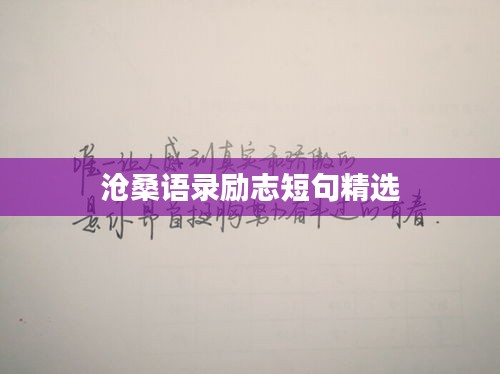 沧桑语录励志短句精选