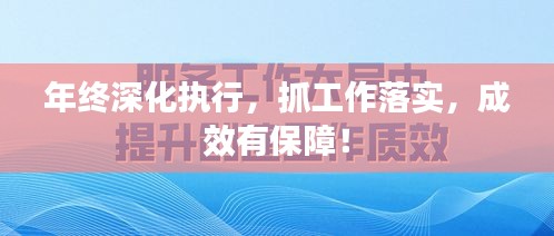 年终深化执行，抓工作落实，成效有保障！