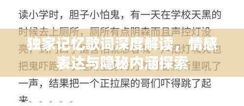 独家记忆歌词深度解读，情感表达与隐秘内涵探索