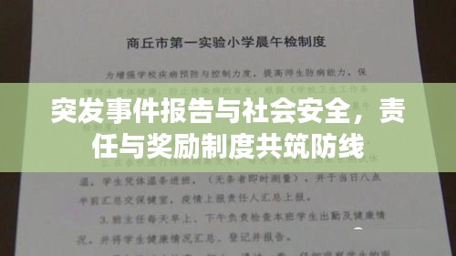 突发事件报告与社会安全，责任与奖励制度共筑防线