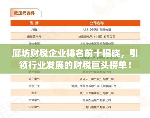廊坊财税企业排名前十揭晓，引领行业发展的财税巨头榜单！